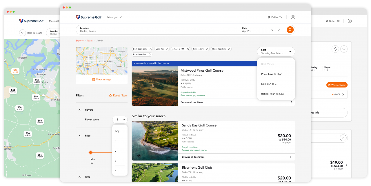 Tee Time Distribution Supreme Golf for Courses